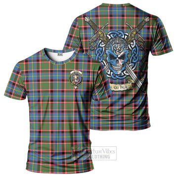 Glass Tartan T-Shirt with Family Crest Celtic Skull Style Kid's Shirt - Tartan Vibes Clothing
