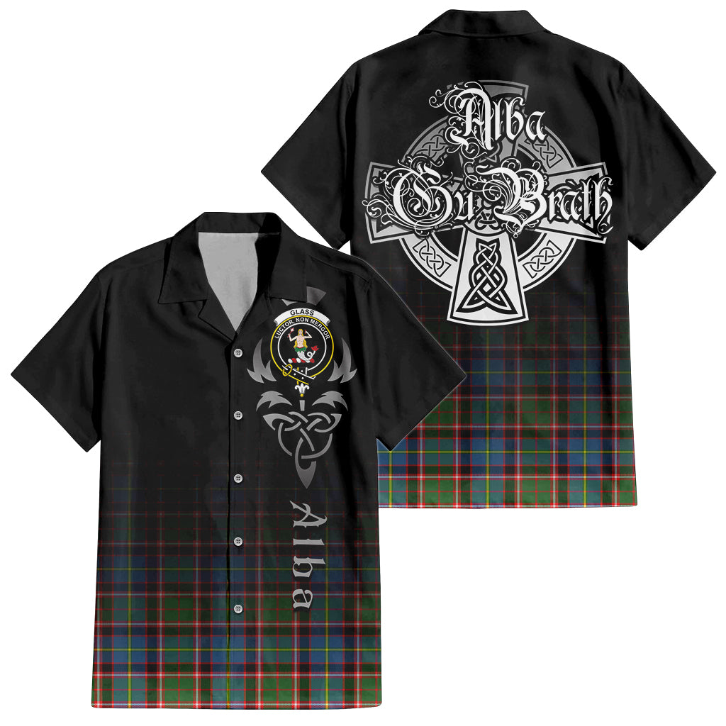 Glass Tartan Hawaiian Shirt Shirt Featuring Alba Gu Brath Family Crest Celtic Inspired Kid - Tartan Vibes Clothing