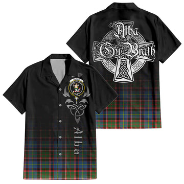 Glass Tartan Hawaiian Shirt Shirt Featuring Alba Gu Brath Family Crest Celtic Inspired Kid - Tartan Vibes Clothing