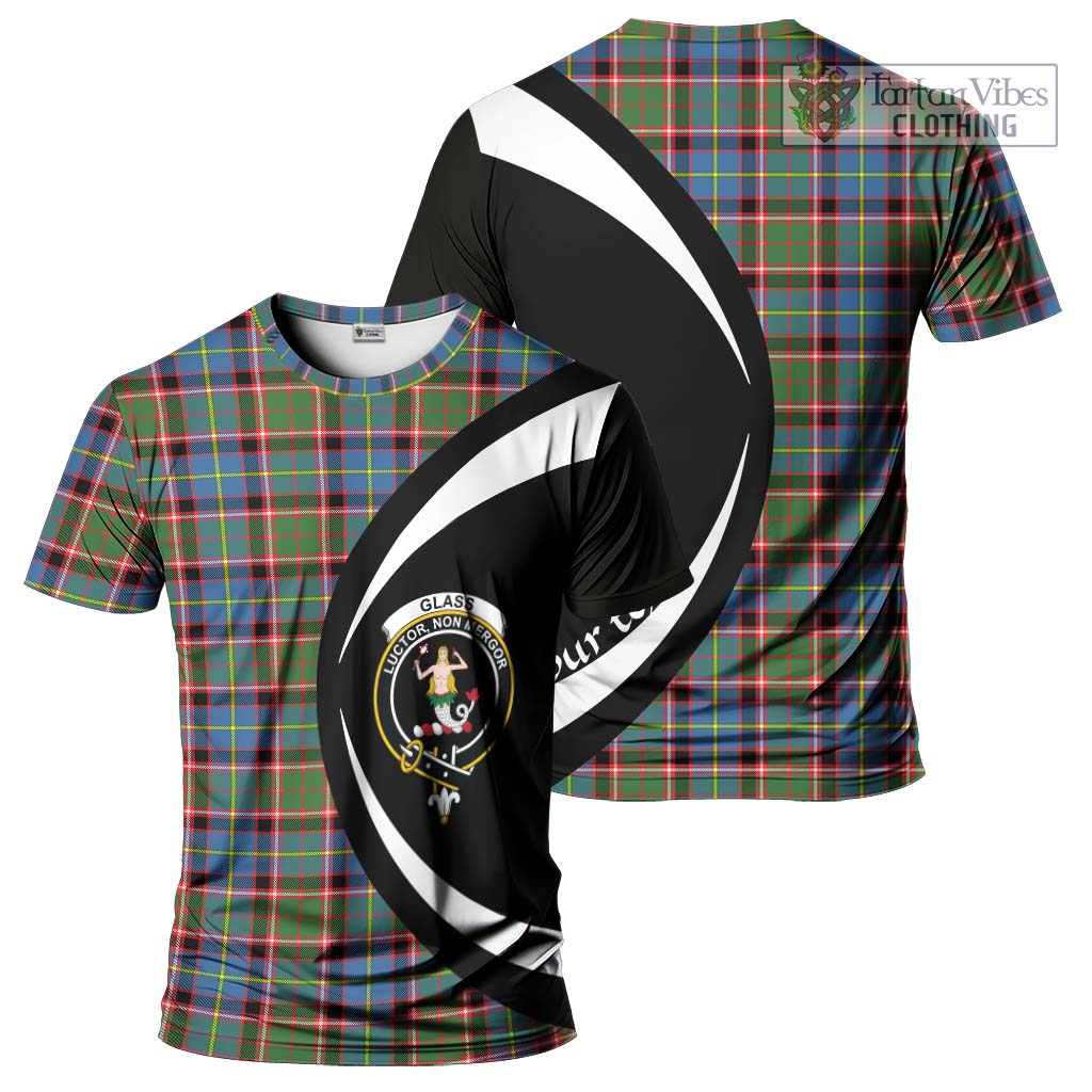 Tartan Vibes Clothing Glass Tartan T-Shirt with Family Crest Circle Style