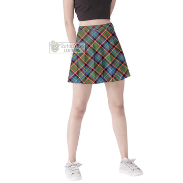 Glass Tartan Women's Plated Mini Skirt