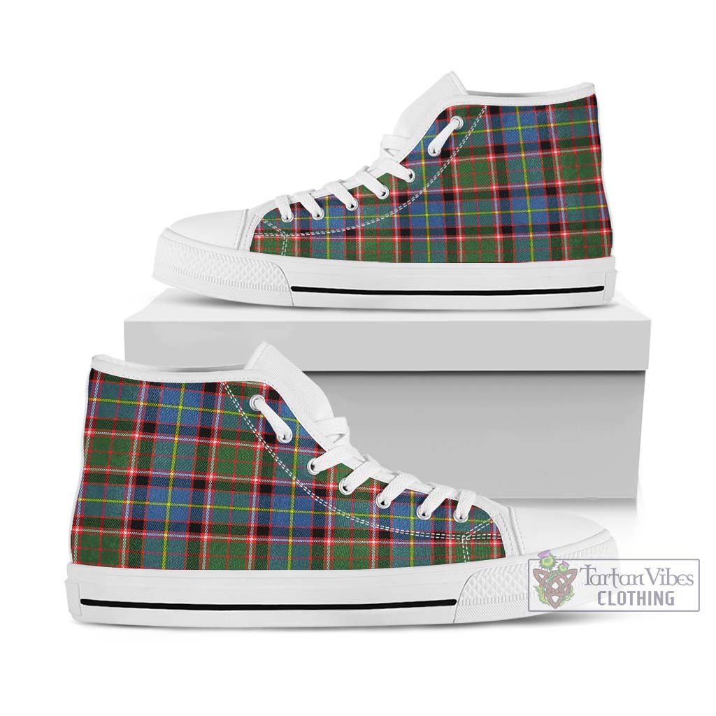 Glass Tartan High Top Shoes Kid High Top - White Sole - Tartan Vibes Clothing