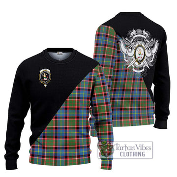 Glass Tartan Ugly Sweater with Family Crest and Military Logo Style Unisex - Tartan Vibes Clothing