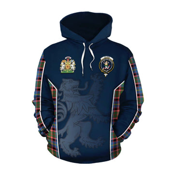 Glass Tartan Cotton Hoodie with Family Crest and Lion Rampant Vibes Sport Style Pullover Hoodie XS - Tartan Vibes Clothing