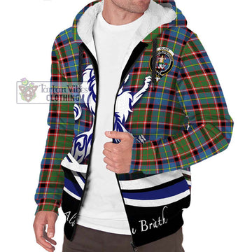 Glass Tartan Sherpa Hoodie with Alba Gu Brath Regal Lion Emblem Unisex S - Tartan Vibes Clothing