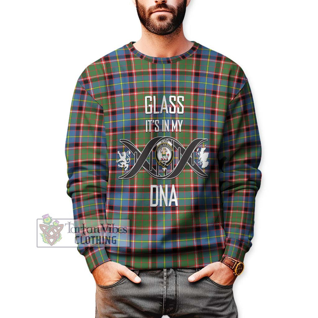 Glass Tartan Sweatshirt with Family Crest DNA In Me Style Unisex - Tartan Vibes Clothing