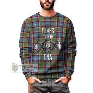 Glass Tartan Sweatshirt with Family Crest DNA In Me Style Unisex - Tartan Vibes Clothing