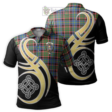 Glass Tartan Polo Shirt with Family Crest and Celtic Symbol Style Kid - Tartan Vibes Clothing