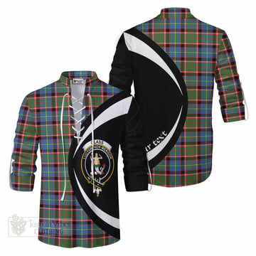 Tartan Vibes Clothing Glass Tartan Ghillie Kilt Shirt with Family Crest Circle Style