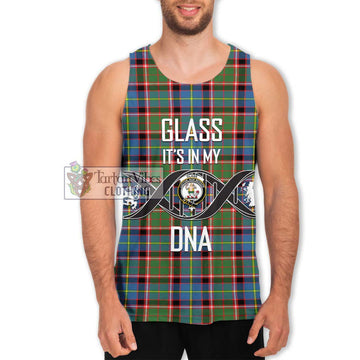 Glass Tartan Men's Tank Top with Family Crest DNA In Me Style Men - Tartan Vibes Clothing