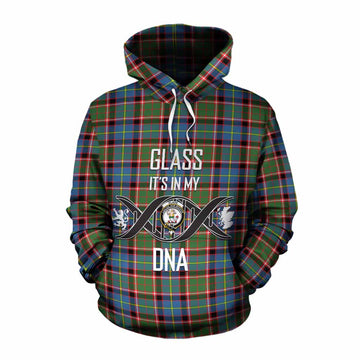 Glass Tartan Cotton Hoodie with Family Crest DNA In Me Style Pullover Hoodie XS - Tartan Vibes Clothing