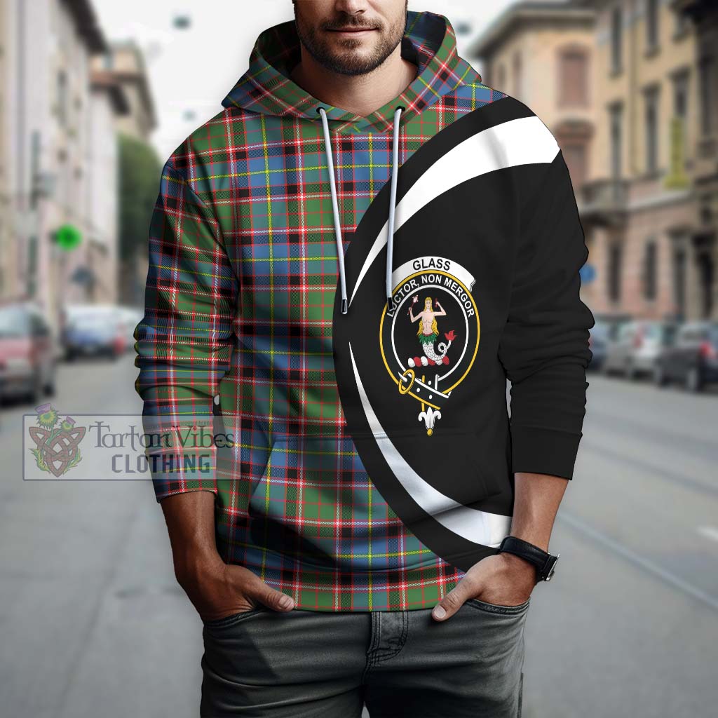 Tartan Vibes Clothing Glass Tartan Hoodie with Family Crest Circle Style