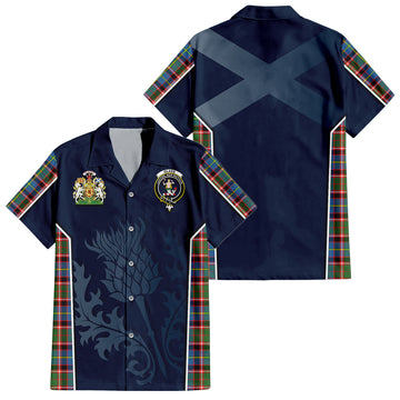 Glass Tartan Hawaiian Shirt with Family Crest and Scottish Thistle Vibes Sport Style Kid - Tartan Vibes Clothing