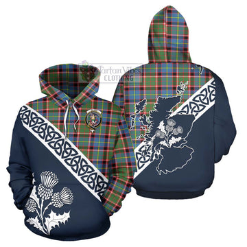 Glass Tartan Hoodie Featuring Thistle and Scotland Map Zip Hoodie - Tartan Vibes Clothing