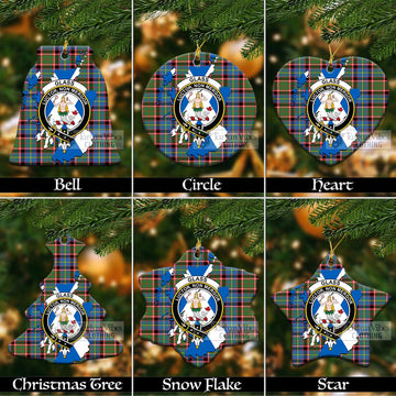 Glass Tartan Christmas Ceramic Ornaments with Family Crest and Scotland Map Ceramic - Tartan Vibes Clothing