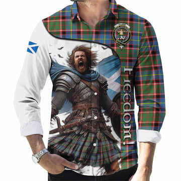 Glass Crest Tartan Long Sleeve Button Shirt Inspired by the Freedom of Scottish Warrior Men's Shirt S - Tartan Vibes Clothing
