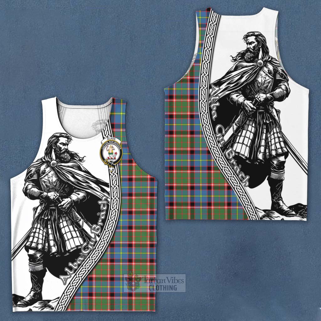 Glass Tartan Clan Crest Men's Tank Top with Highlander Warrior Celtic Style Men - Tartan Vibes Clothing
