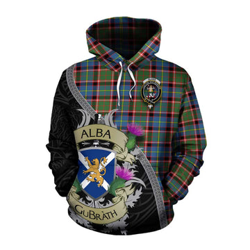 Glass Tartan Family Crest Cotton Hoodie Lion Rampant Royal Thistle Shield Celtic Inspired Pullover Hoodie XS - Tartan Vibes Clothing