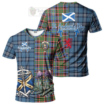 Glass Tartan T-Shirt Happy St. Andrew's Day Half Tartan Style Kid's Shirt - Tartan Vibes Clothing