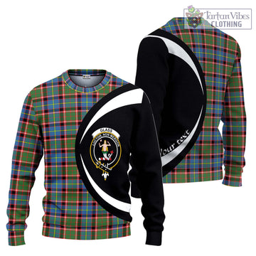 Glass Tartan Ugly Sweater with Family Crest Circle Style Unisex - Tartan Vibes Clothing