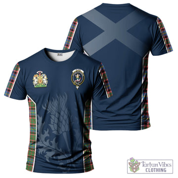 Glass Tartan T-Shirt with Family Crest and Scottish Thistle Vibes Sport Style