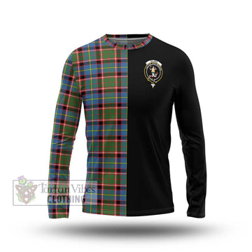 Glass Tartan Long Sleeve T-Shirt with Family Crest and Half Of Me Style Unisex - Tartanvibesclothing Shop