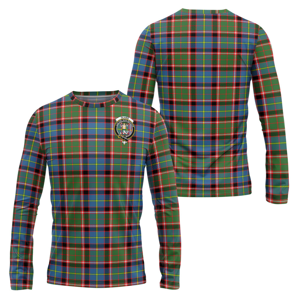 Glass Tartan Long Sleeve T-Shirt with Family Crest Unisex - Tartan Vibes Clothing