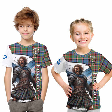 Glass Crest Tartan Kid T-Shirt Inspired by the Freedom of Scottish Warrior Youth XL Size14 - Tartan Vibes Clothing
