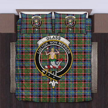 Glass Tartan Quilt Bed Set with Family Crest King - Tartan Vibes Clothing