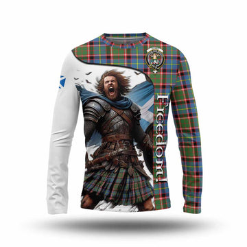 Glass Crest Tartan Long Sleeve T-Shirt Inspired by the Freedom of Scottish Warrior Unisex - Tartan Vibes Clothing