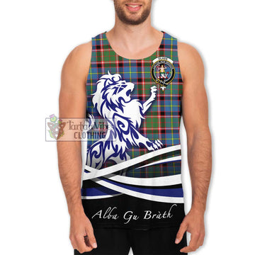 Glass Tartan Men's Tank Top with Alba Gu Brath Regal Lion Emblem Men - Tartan Vibes Clothing