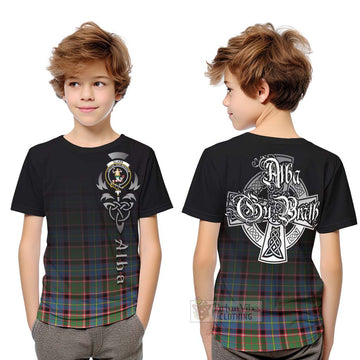 Glass Tartan Kid T-Shirt Featuring Alba Gu Brath Family Crest Celtic Inspired Youth XL Size14 - Tartan Vibes Clothing