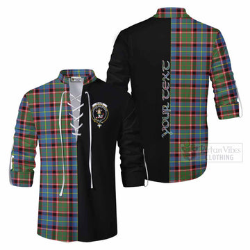 Tartan Vibes Clothing Glass Tartan Ghillie Kilt Shirt with Family Crest and Half Of Me Style