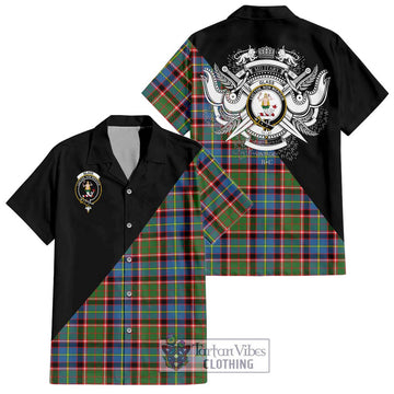 Glass Tartan Hawaiian Shirt with Family Crest and Military Logo Style Kid - Tartan Vibes Clothing