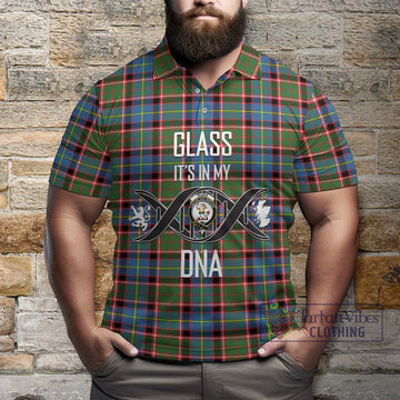 Glass Tartan Polo Shirt with Family Crest DNA In Me Style Kid - Tartan Vibes Clothing