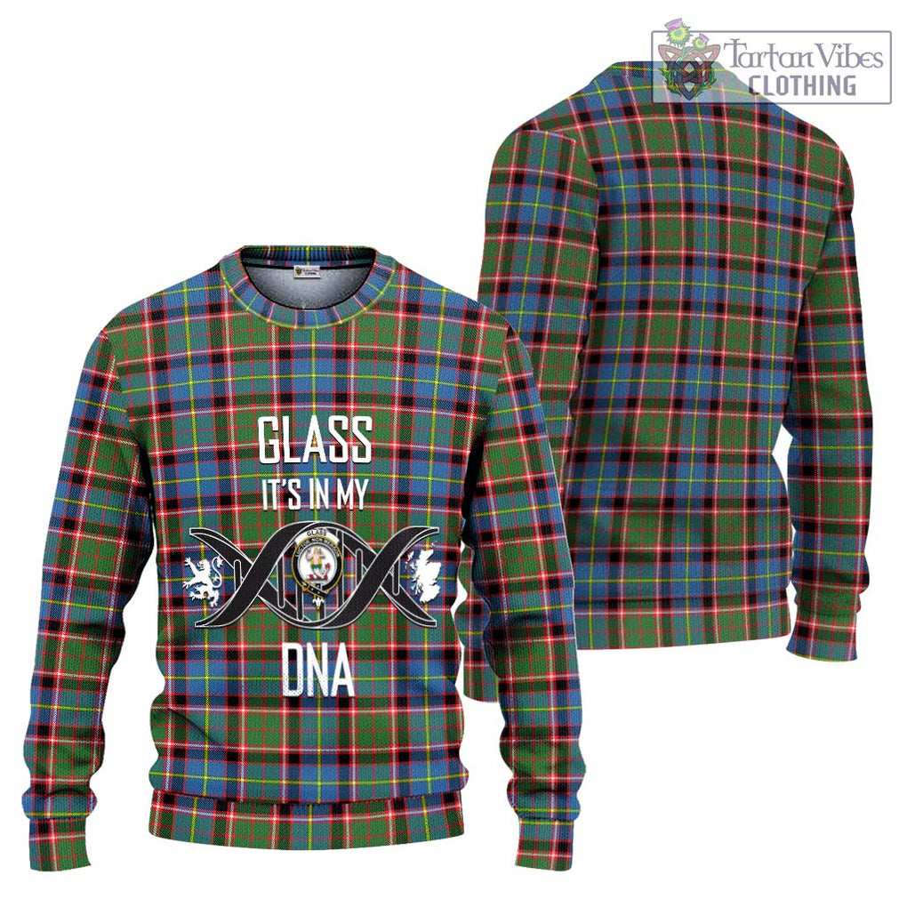 Glass Tartan Ugly Sweater with Family Crest DNA In Me Style Unisex - Tartan Vibes Clothing