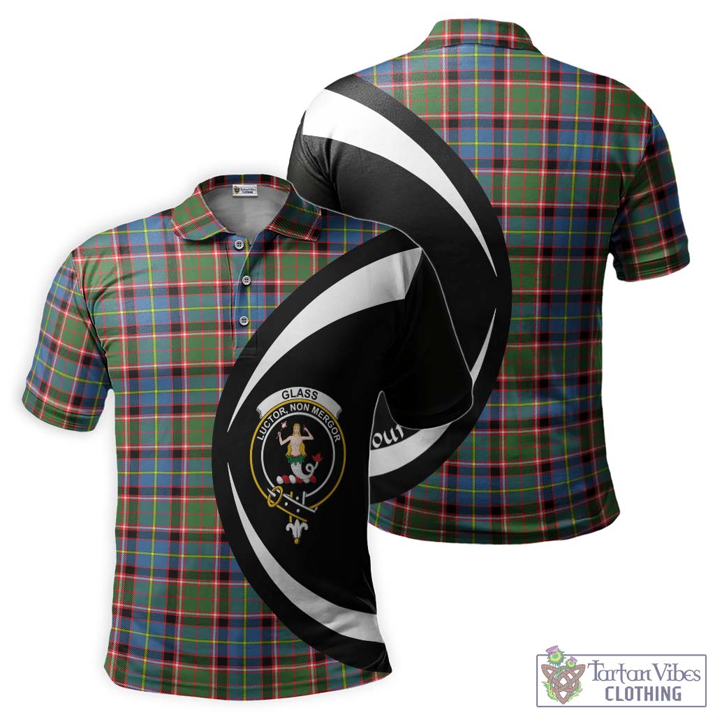 Glass Tartan Men's Polo Shirt with Family Crest Circle Style Kid - Tartan Vibes Clothing