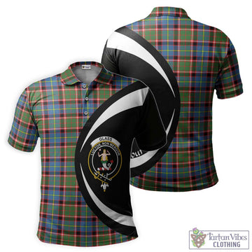 Glass Tartan Men's Polo Shirt with Family Crest Circle Style Kid - Tartan Vibes Clothing