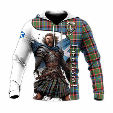 Glass Crest Tartan Knitted Hoodie Inspired by the Freedom of Scottish Warrior Unisex Knitted Pullover Hoodie - Tartan Vibes Clothing