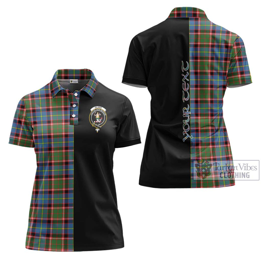 Glass Tartan Women's Polo Shirt with Family Crest and Half Of Me Style Women - Tartanvibesclothing Shop