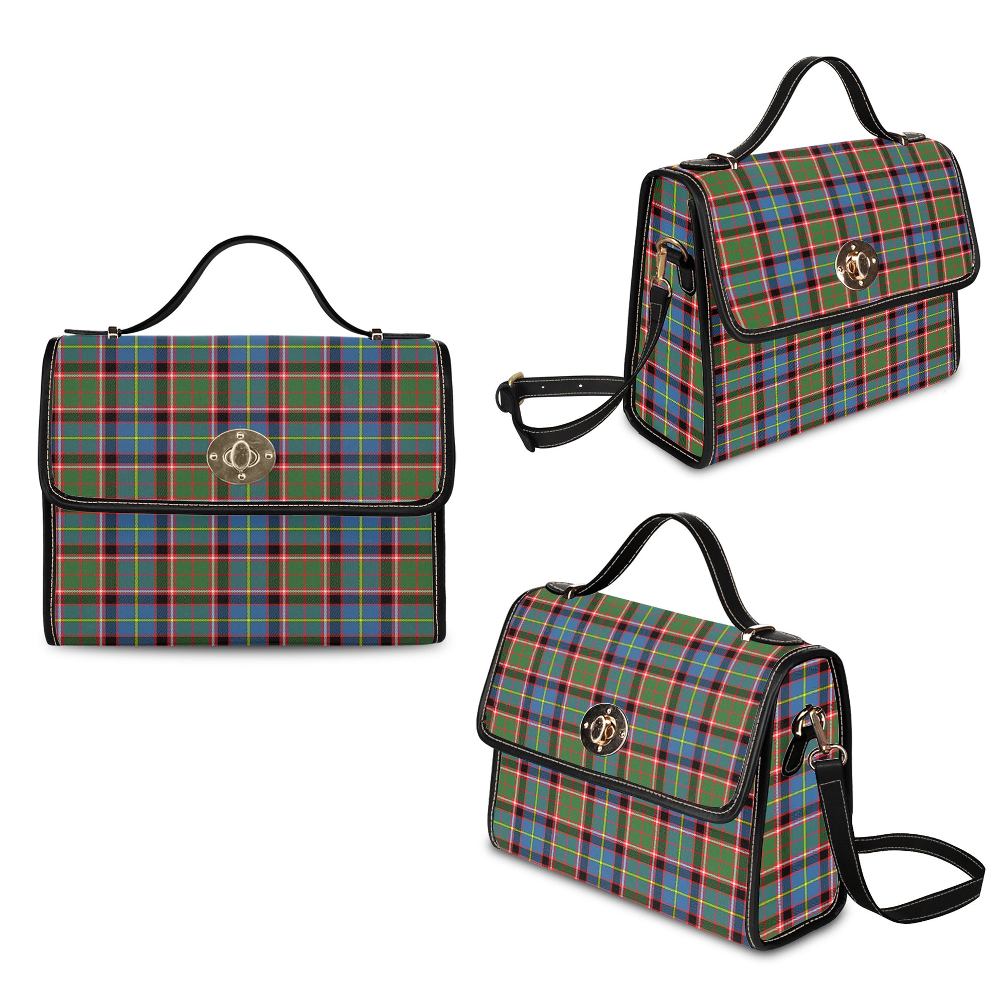 glass-tartan-leather-strap-waterproof-canvas-bag