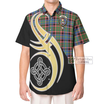 Glass Tartan Hawaiian Shirt with Family Crest and Celtic Symbol Style Kid - Tartan Vibes Clothing