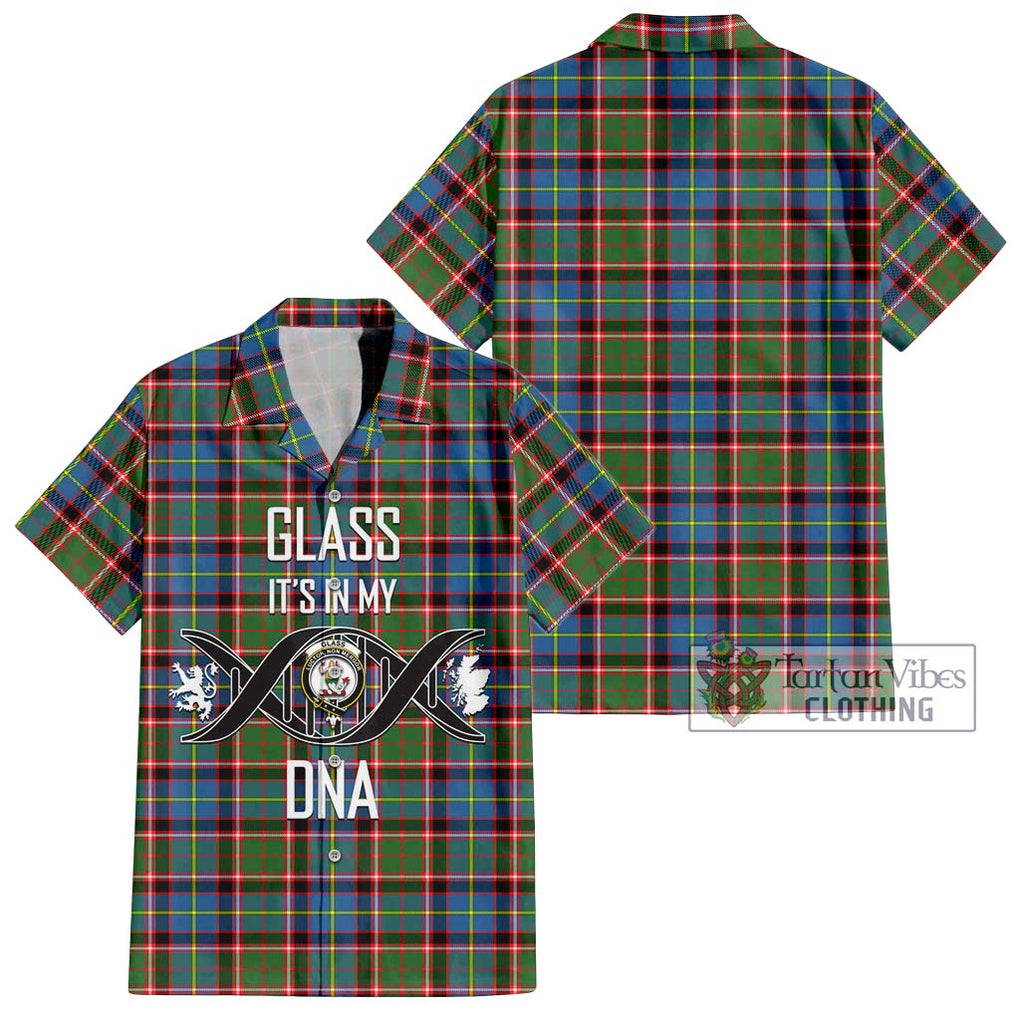 Glass Tartan Hawaiian Shirt with Family Crest DNA In Me Style Kid - Tartan Vibes Clothing