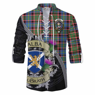Glass Tartan Family Crest Ghillie Kilt Shirt Lion Rampant Royal Thistle Shield Celtic Inspired Men - Tartan Vibes Clothing