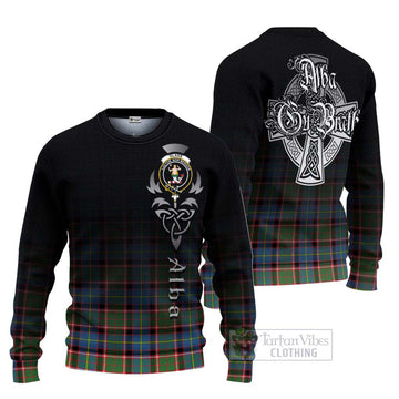 Glass Tartan Ugly Sweater Featuring Alba Gu Brath Family Crest Celtic Inspired Unisex - Tartan Vibes Clothing