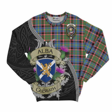 Glass Tartan Family Crest Sweatshirt Lion Rampant Royal Thistle Shield Celtic Inspired Unisex - Tartan Vibes Clothing