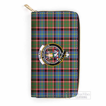 Glass Tartan Women's Leather Wallet with Family Crest