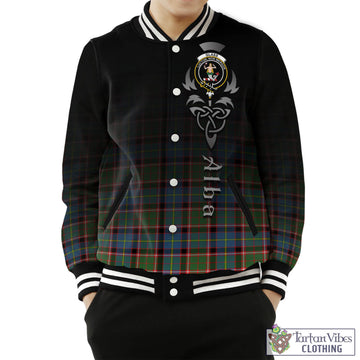 Glass Tartan Baseball Jacket Featuring Alba Gu Brath Family Crest Celtic Inspired Unisex - Tartan Vibes Clothing