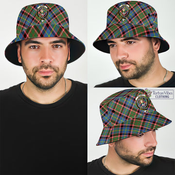 Glass Tartan Bucket Hat with Family Crest Bucket Hat One Size - Tartan Vibes Clothing