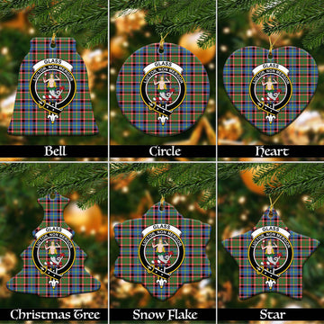 Glass Tartan Christmas Ceramic Ornaments with Family Crest Ceramic - Tartan Vibes Clothing